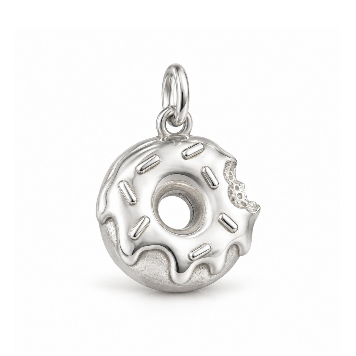 Bitten Donut Charm — Silver | charm-topics-remaining-444-2026-09-14 | topic-007
