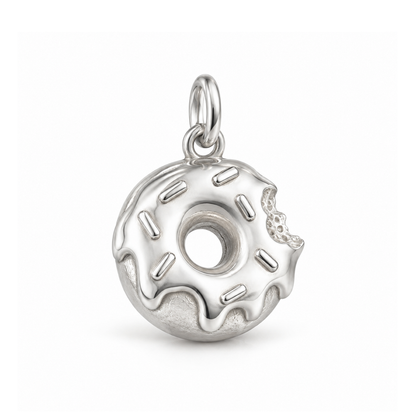 Bitten Donut Charm — Silver | charm-topics-remaining-444-2026-09-14 | topic-007