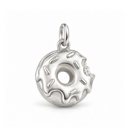 Bitten Donut Charm — Silver | charm-topics-remaining-444-2026-09-14 | topic-007