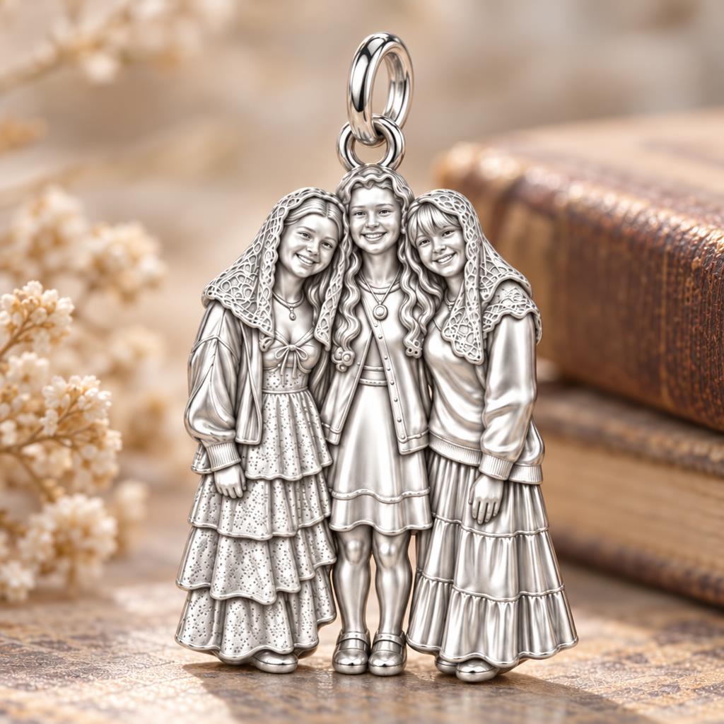 Blessed Friendship Bond Charm Bracelet – Personalized Catholic Friends Gift – macro detail of the charm