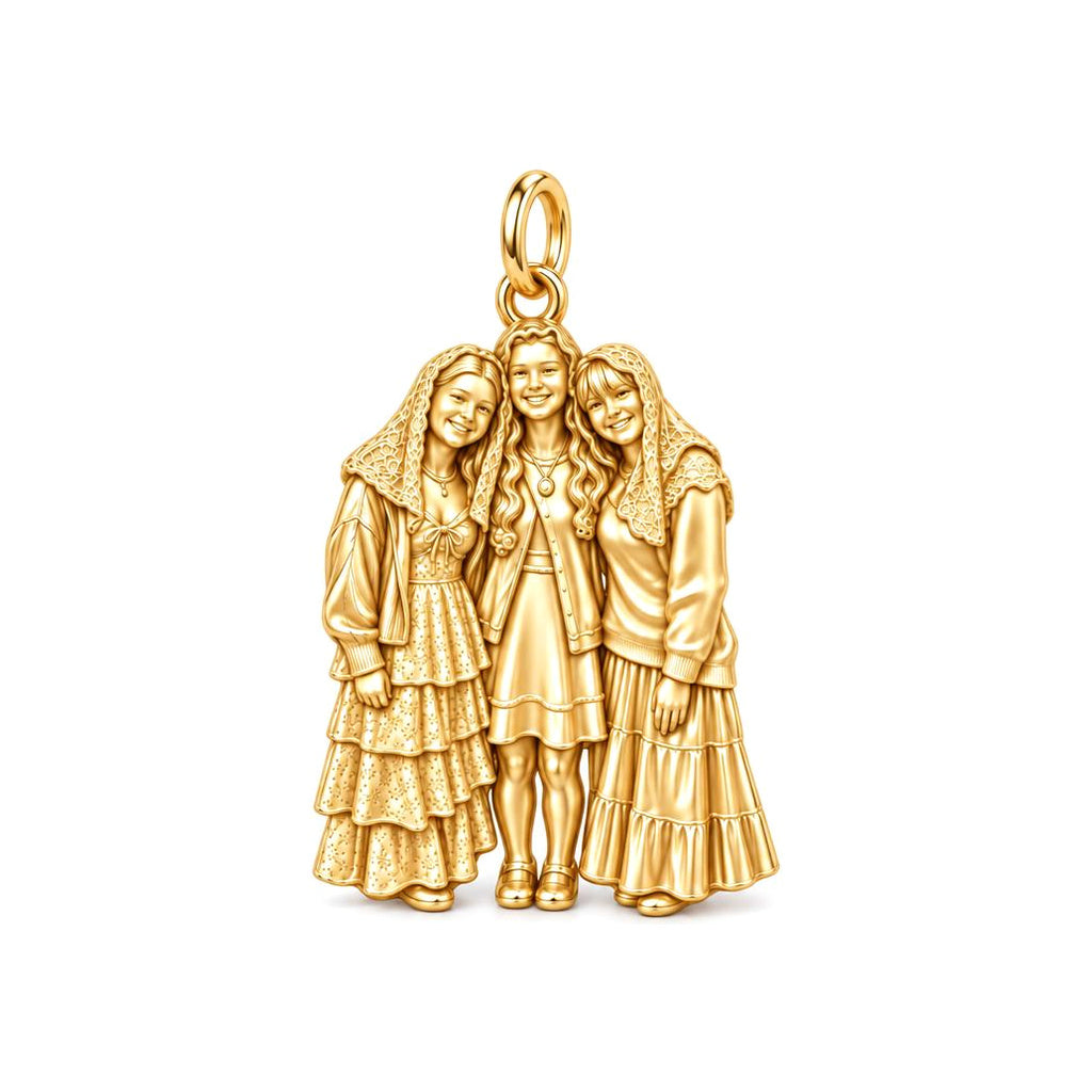 Blessed Friendship Bond Charm Bracelet – Personalized Catholic Friends Gift – 18K gold charm, front view