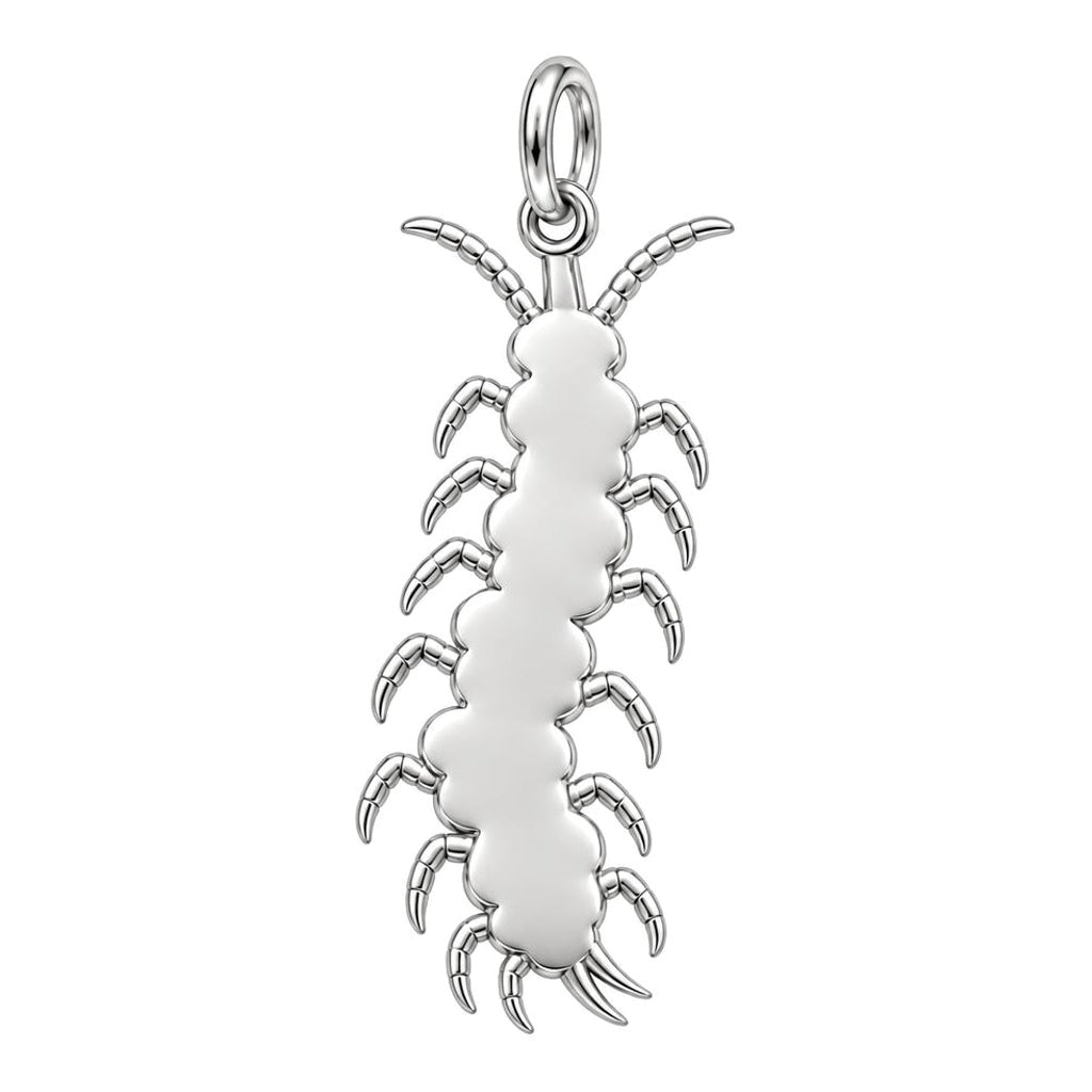 Blooming Centipede Charm Bracelet – Personalized Nature Gift – back of the charm, engraving area