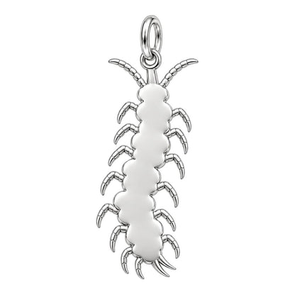 Blooming Centipede Charm Bracelet – Personalized Nature Gift – back of the charm, engraving area