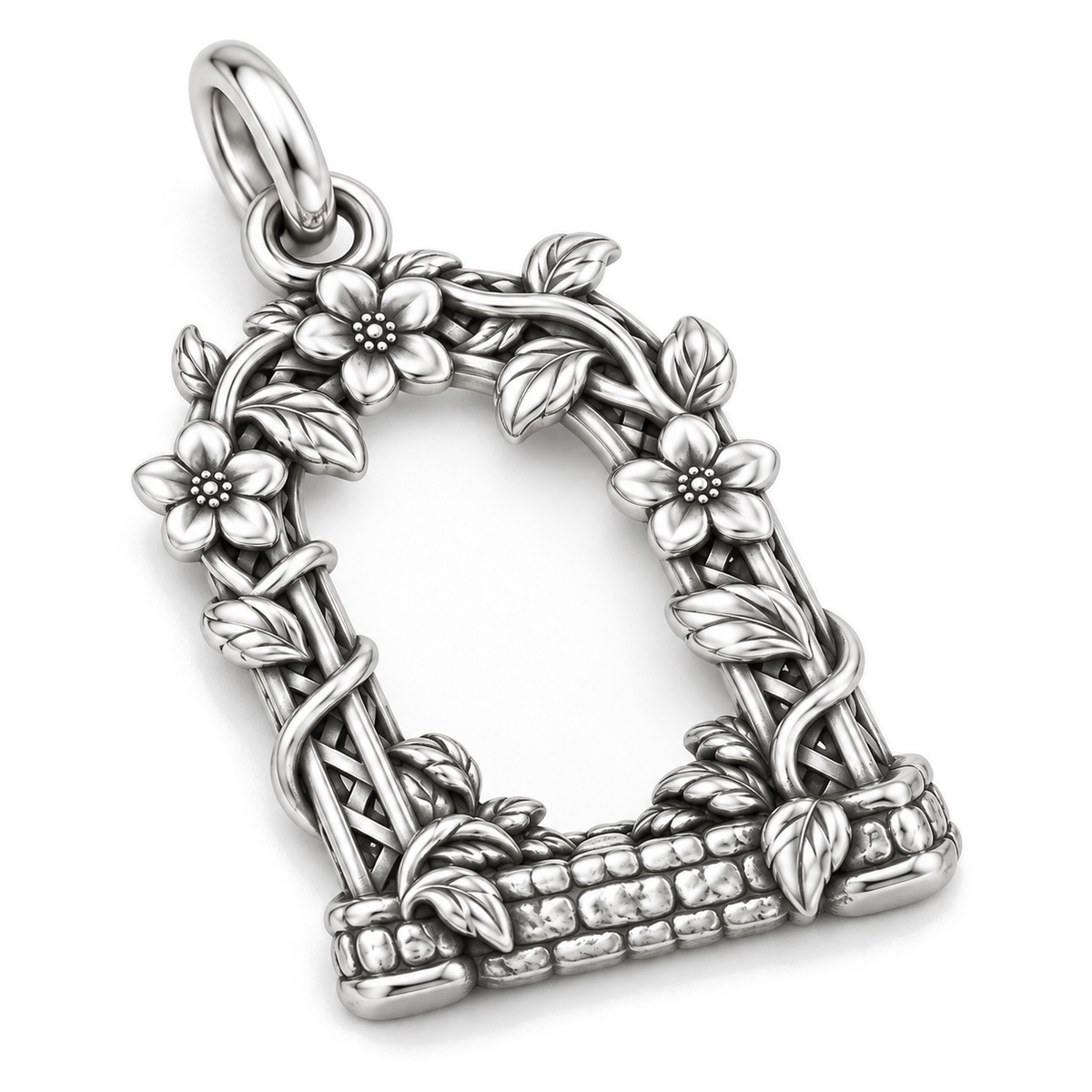 Blooming Garden Arch Charm — Silver Super Macro | charm-topics-remaining-444-2026-09-14 | topic-219