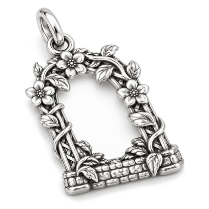Blooming Garden Arch Charm — Silver Super Macro | charm-topics-remaining-444-2026-09-14 | topic-219