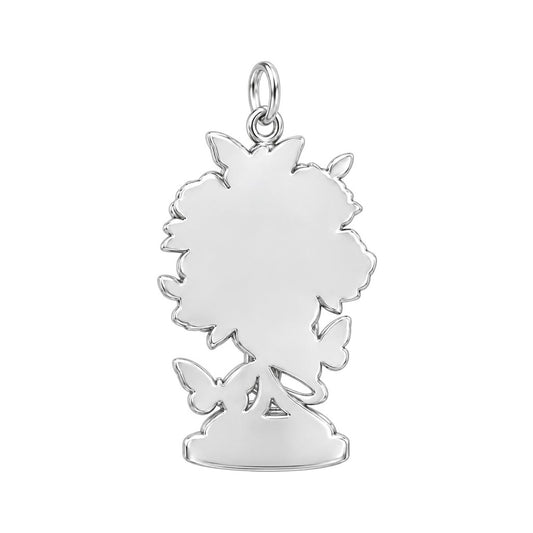 Blooming Garden Bouquet Charm Bracelet – Personalized Mom Gift – back of the charm, engraving area