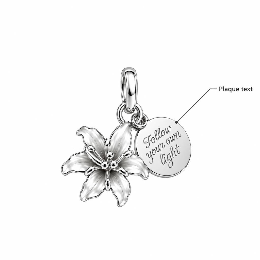 Blooming Lily Charm Bracelet – Personalized Daughter Gift – personalization guide