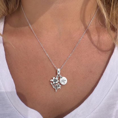Blooming Lily Petal Charm Necklace Set – worn / in use