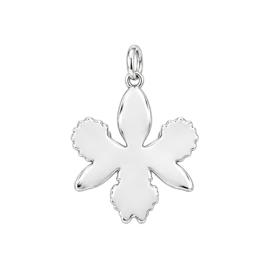 Blooming Orchid Charm Bracelet – Personalized Mom Gift – back of the charm, engraving area