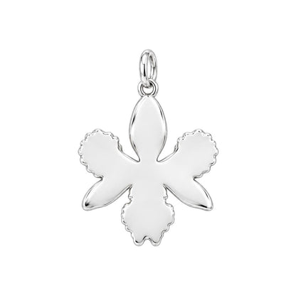 Blooming Orchid Charm Bracelet – Personalized Mom Gift – back of the charm, engraving area