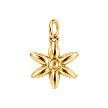 Blooming Wildflower Charm Bracelet – Personalized Mom Gift – 18K gold charm, front view