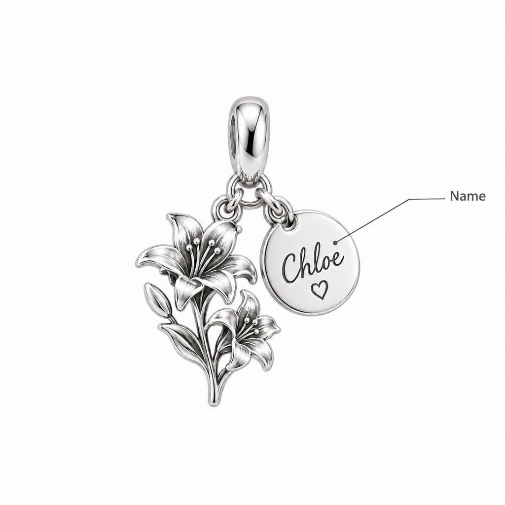 Blooming With You – Personalized Birth Flower & Name Charm – personalization guide