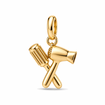 Blow Dryer & Round Brush Dangle Charm | Gold | sha256:68f9923702ce5fb289cf3a0c81896e2f7b57e2778afb65a5e977e6a4c8ef9a2f