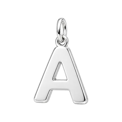 Bold Initial Monogram Charm Bracelet – Personalized Mom Gift – silver charm, front view