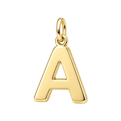 Bold Initial Monogram Charm Bracelet – Personalized Mom Gift – 18K gold charm, front view