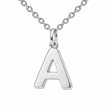 Bold Initial Monogram Charm Necklace Set – silver, front view