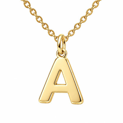 Bold Initial Monogram Charm Necklace Set – 18K gold, front view