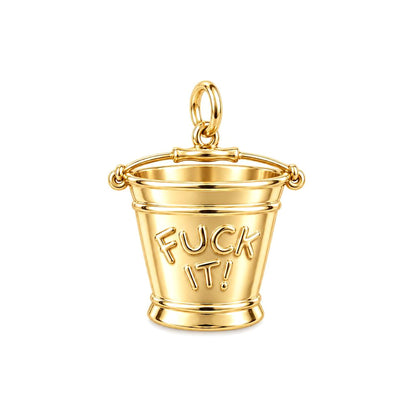 Bold Intentions Bucket Charm Bracelet – Personalized Bestie Gift – 18K gold charm, front view