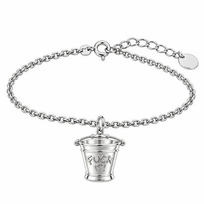 Bold Intentions Bucket Charm Bracelet Set – silver, front view