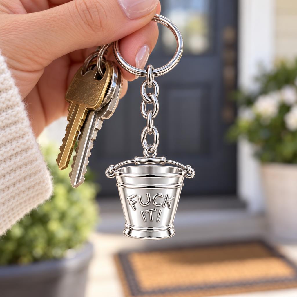 Bold Intentions Bucket Charm Keychain – worn / in use