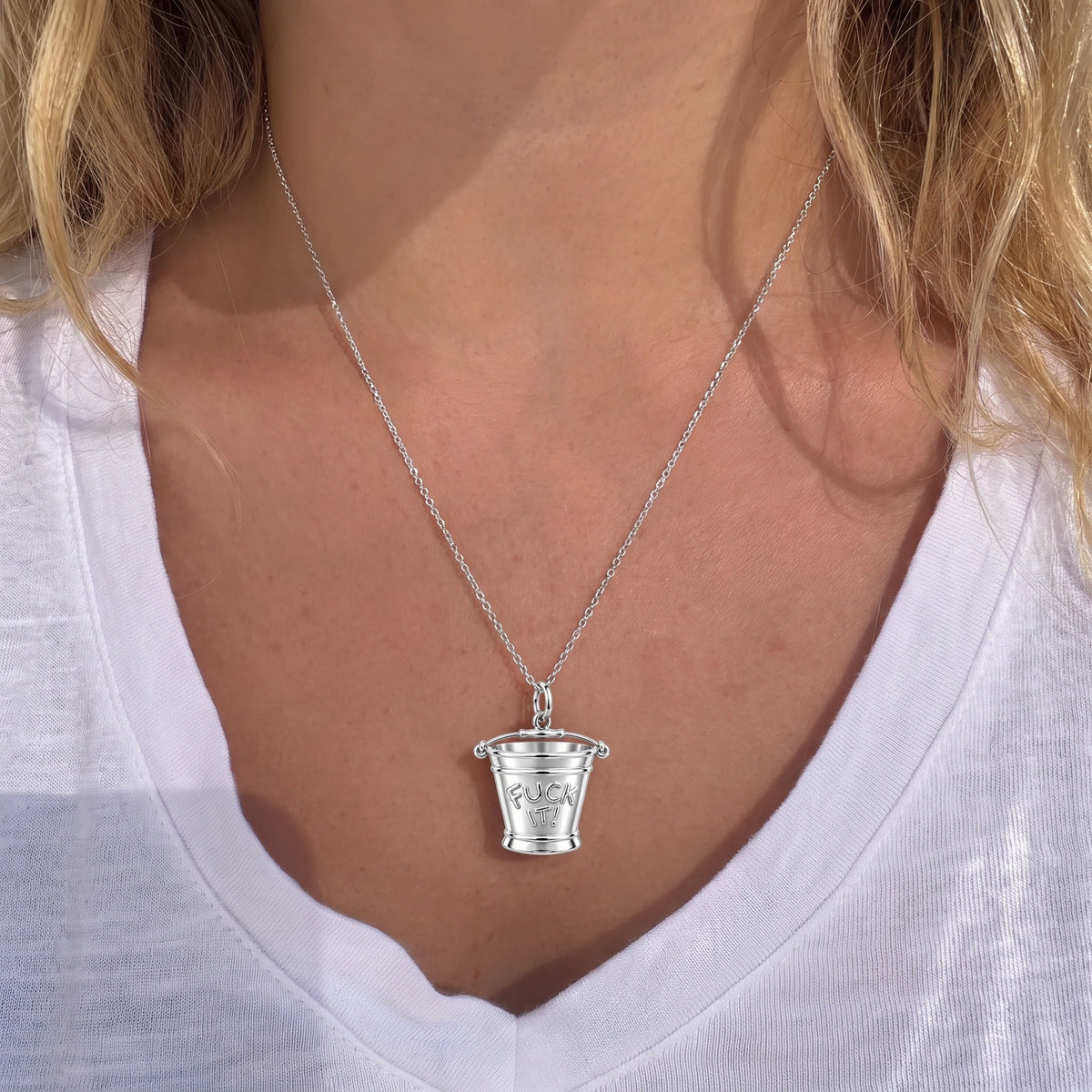 Bold Intentions Bucket Charm Necklace Set – worn / in use