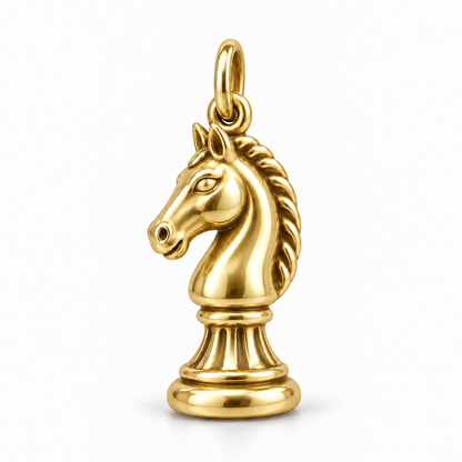 Bold Knight Chess Charm — Gold | charm-topics-remaining-444-2026-09-14 | topic-409