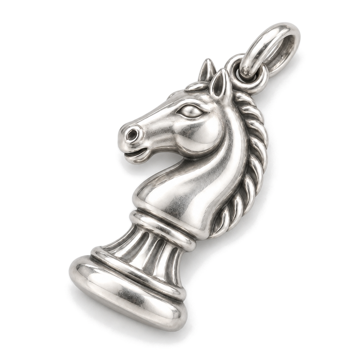 Bold Knight Chess Charm — Silver Super Macro | charm-topics-remaining-444-2026-09-14 | topic-409