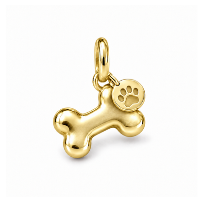 Bone & Paw Keepsake Charm — Gold | charm-topics-remaining-444-2026-09-14 | topic-366