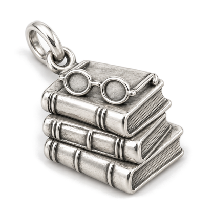 Book Lover Charm — Silver Super Macro | charm-topics-remaining-444-2026-09-14 | topic-102
