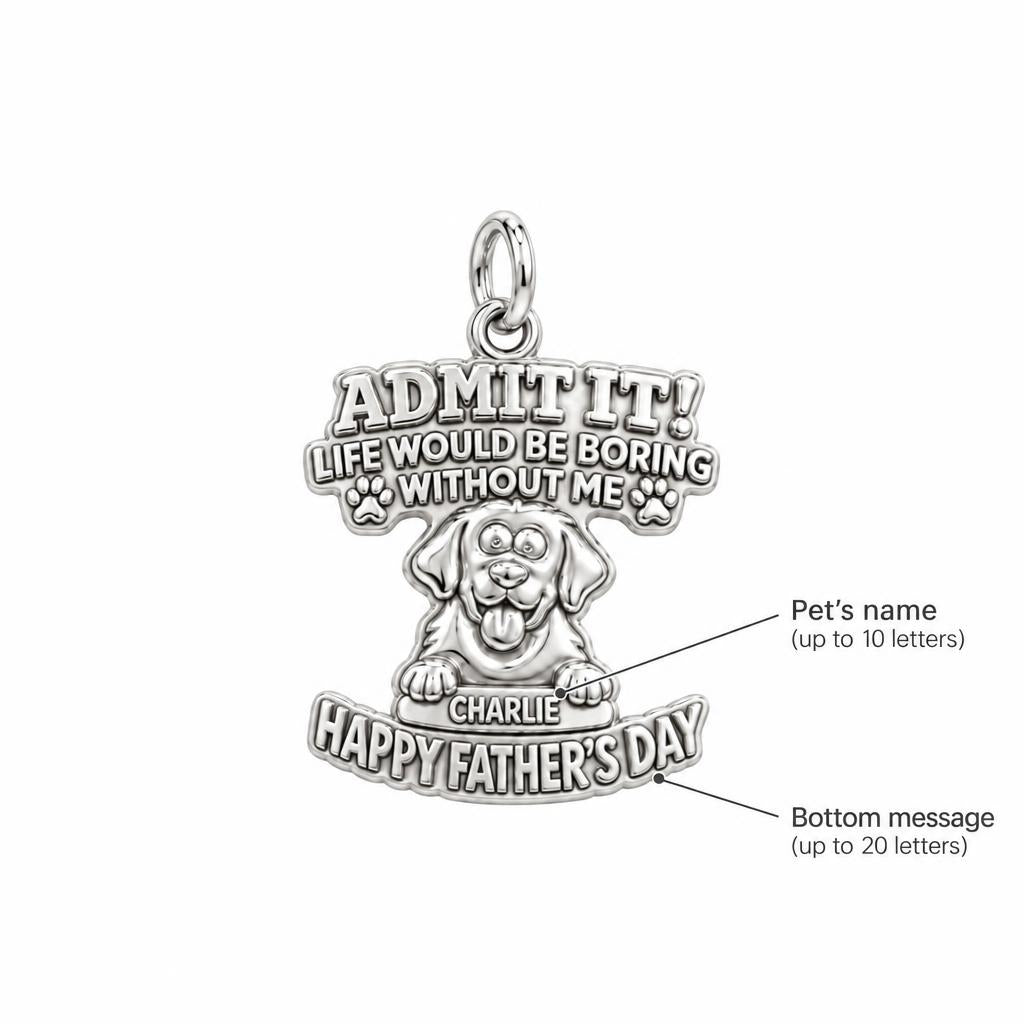 Boring Without Me Charm Bracelet – Personalized Dog Dad Gift – personalization guide