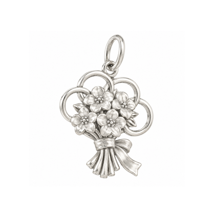 Bouquet and Five Rings Charm — Silver — 50-works-silver-20260916-161