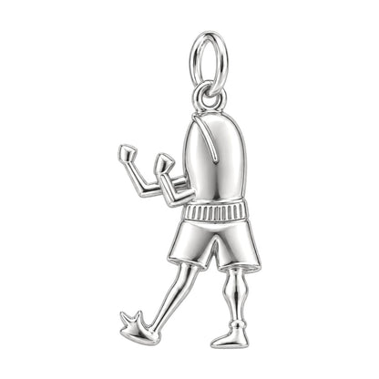 Boxing Fish Charm Bracelet – Personalized Athlete Gift – back of the charm, engraving area