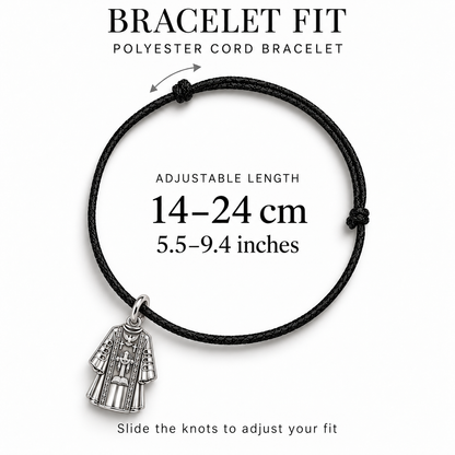 Thank You Father Priest Vestment Charm and Polyester Cord Bracelet Set Gift
