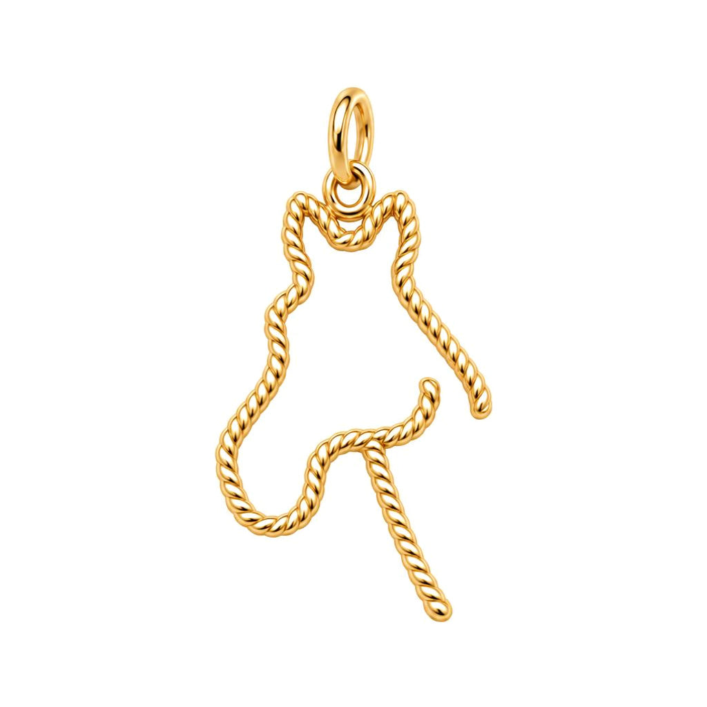 Braided Lasso Horse Charm Bracelet – Personalized Horse Mom Gift – 18K gold charm, front view