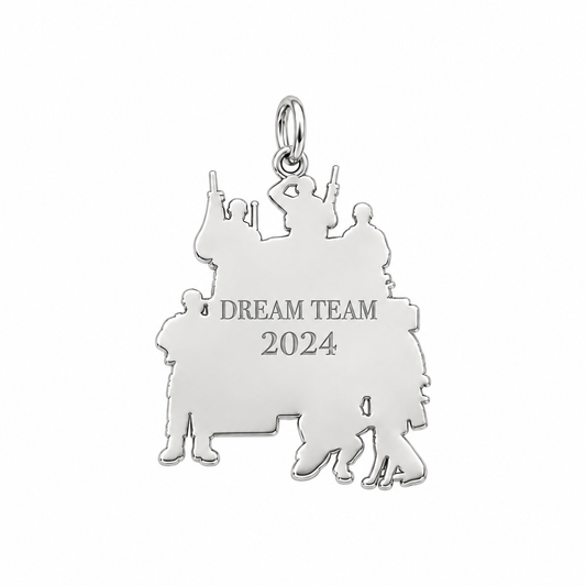 Brave Brotherhood Squad Charm Bracelet – Personalized Veteran Gift – back of the charm, engraving area