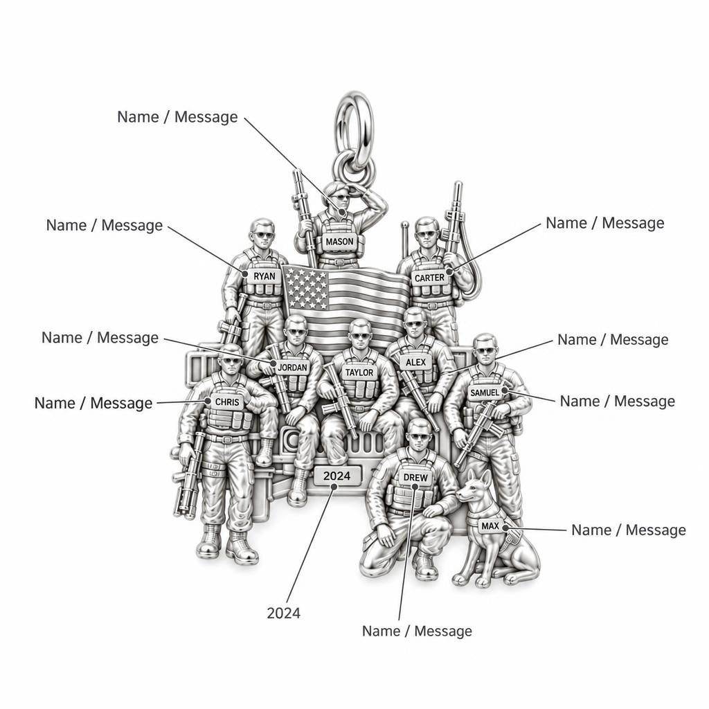 Brave Brotherhood Squad Charm Bracelet – Personalized Veteran Gift – personalization guide