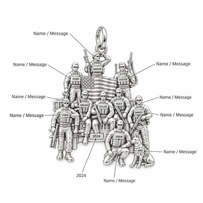Brave Brotherhood Squad Charm Bracelet – Personalized Veteran Gift – personalization guide
