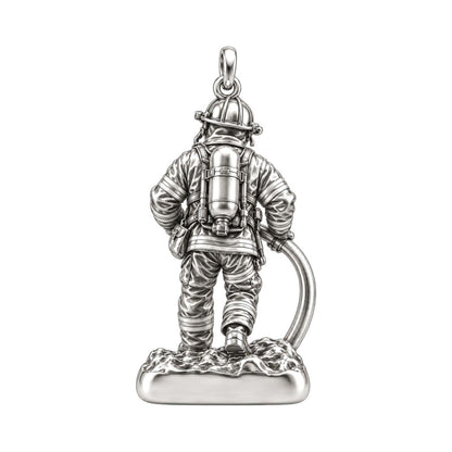 Brave Heart Firefighter Charm Bracelet – Personalized Hero Gift – back of the charm, engraving area