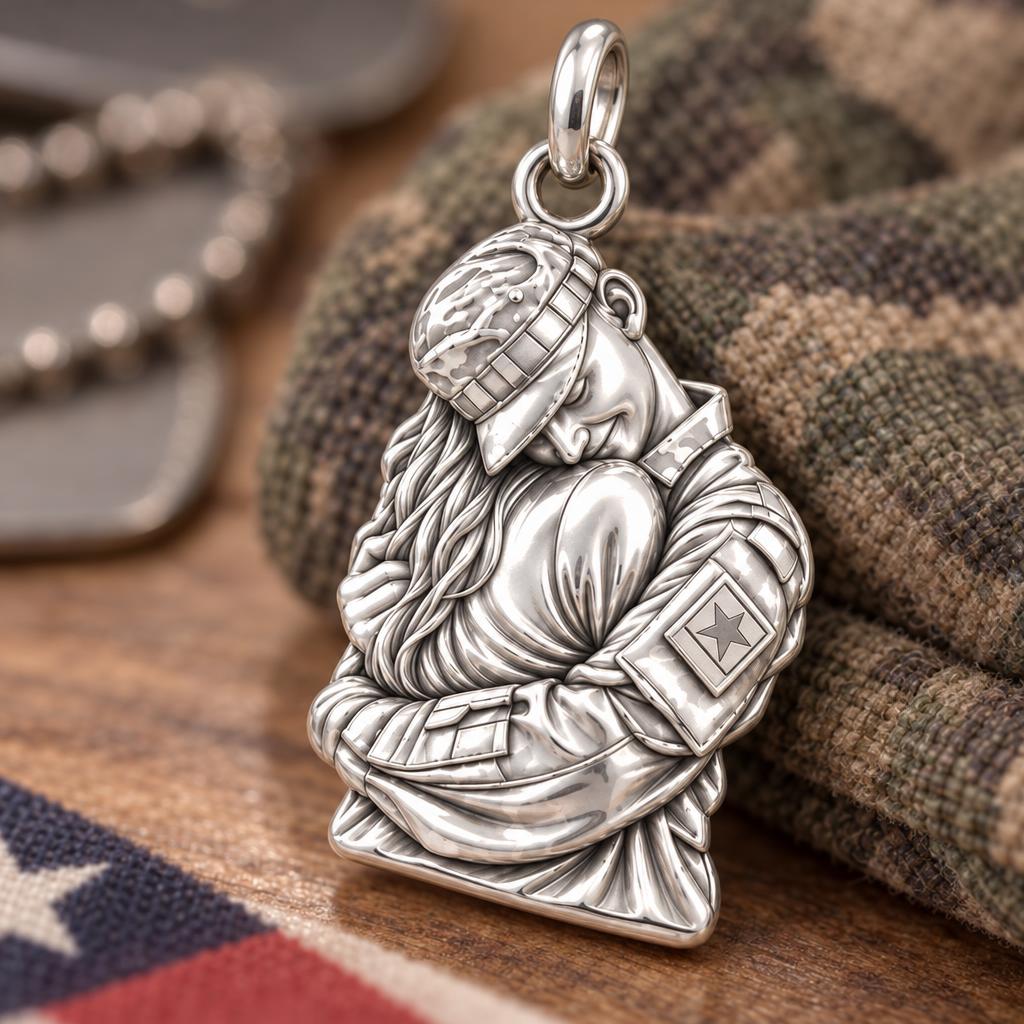 Brave Heart Homecoming Charm Bracelet – Personalized Hero Gift – macro detail of the charm