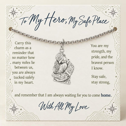 Brave Heart Homecoming Charm Bracelet Set – silver, on its message card