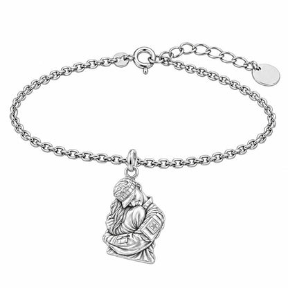 Brave Heart Homecoming Charm Bracelet Set – silver, front view