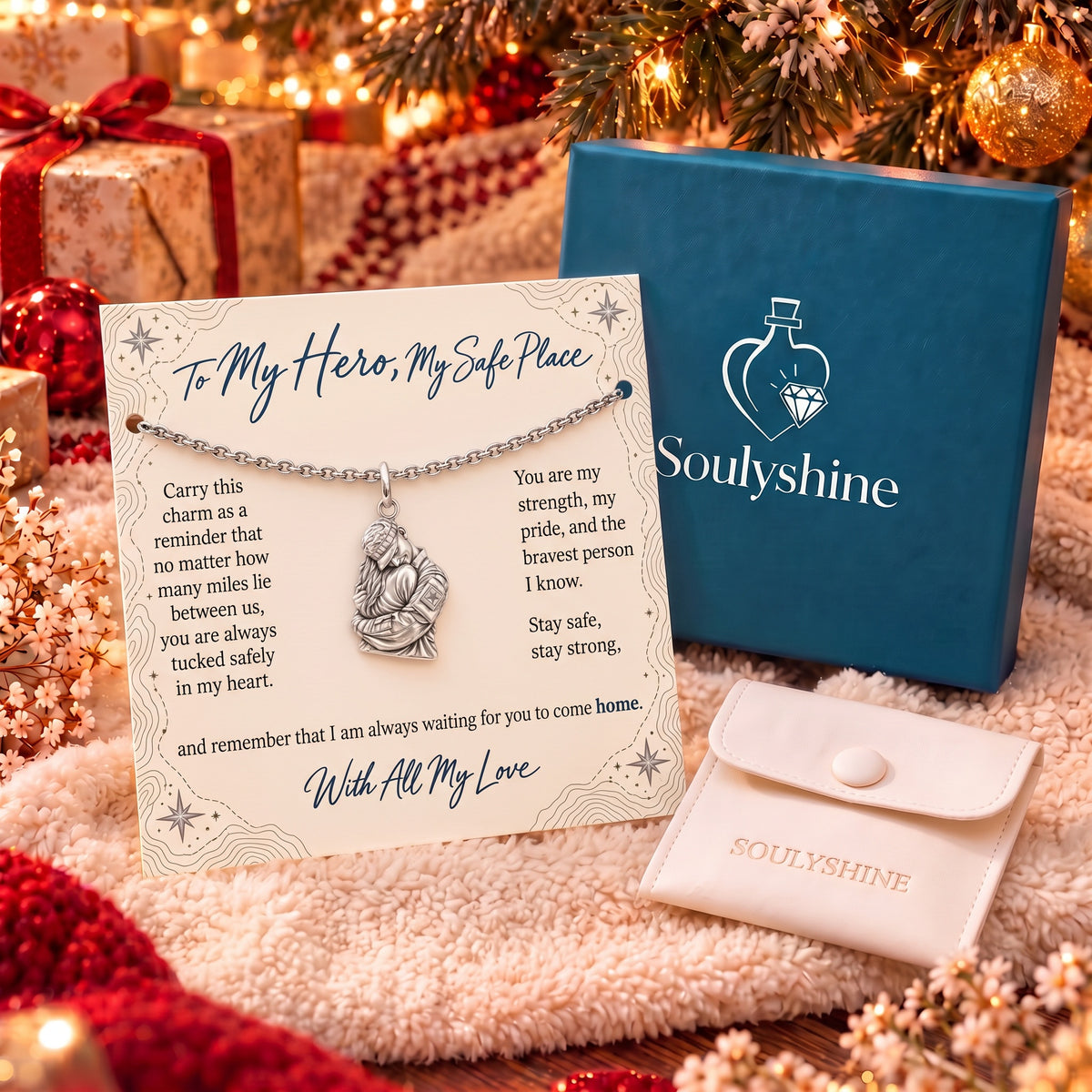Brave Heart Homecoming Charm Bracelet Set – gift box with the message card