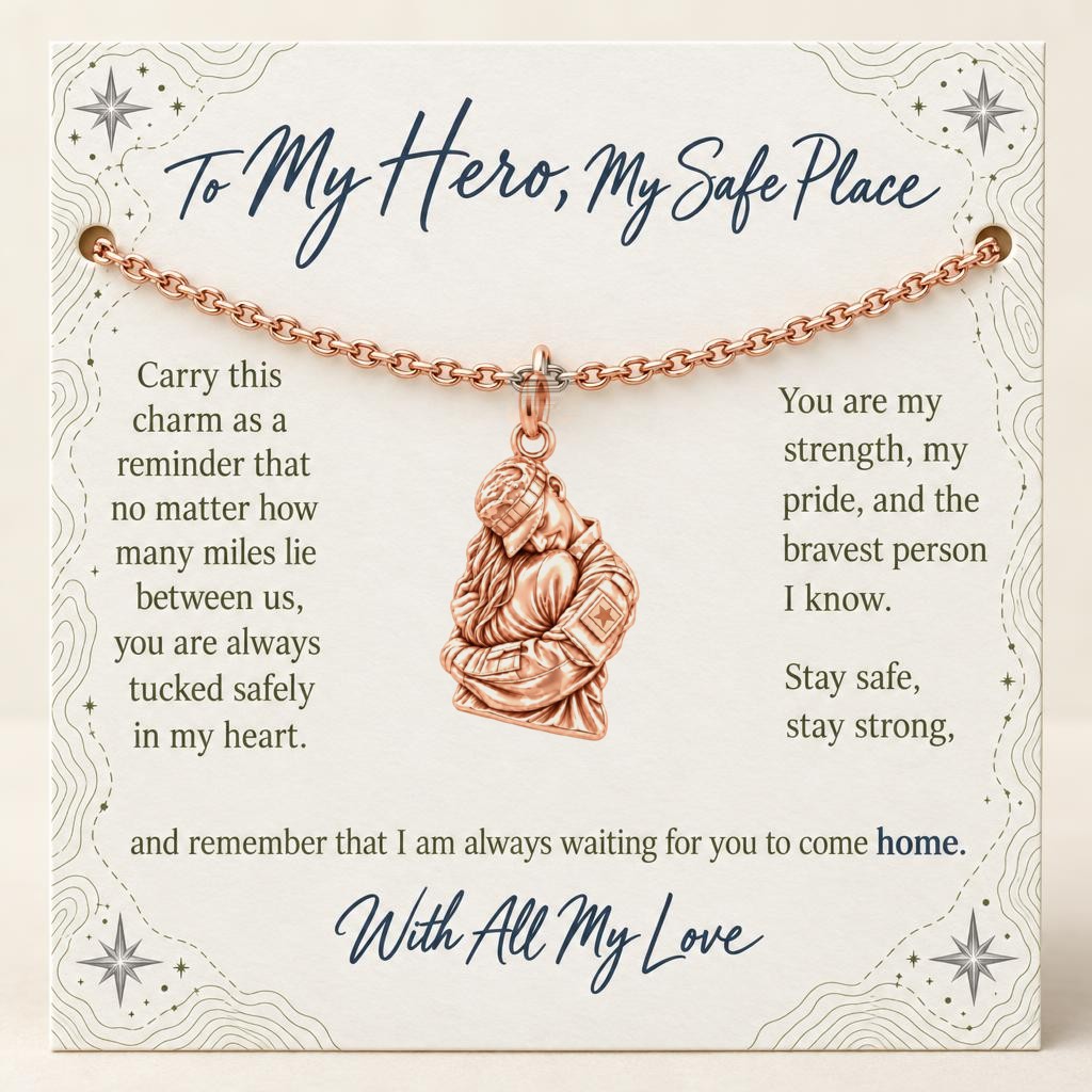 Brave Heart Homecoming Charm Bracelet Set – rose gold, on its message card