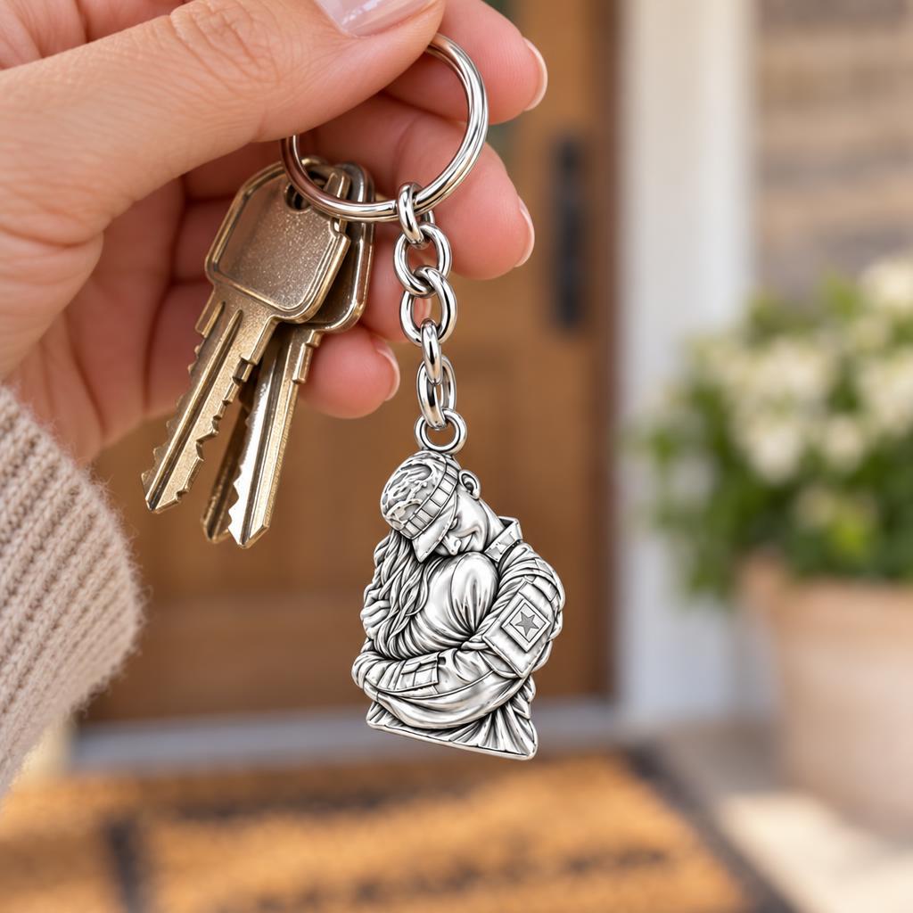 Brave Heart Homecoming Charm Keychain – worn / in use