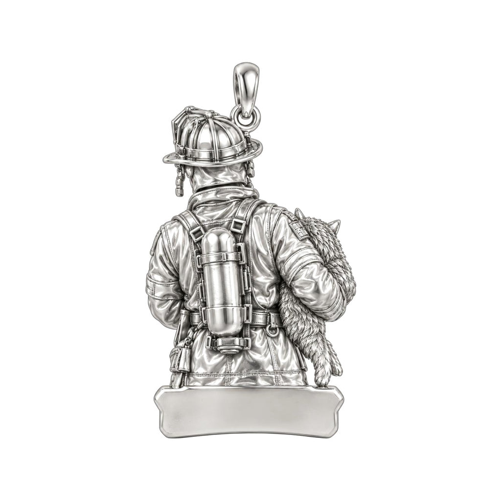 Brave Rescue Hero Charm Bracelet – Personalized Firefighter Gift – back of the charm, engraving area