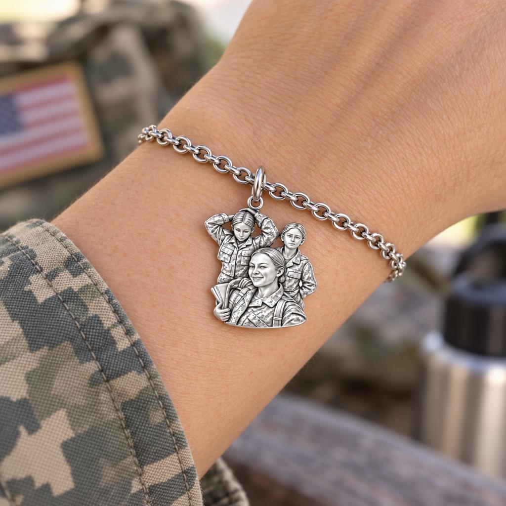 Brave Service Sisters Charm Bracelet Set – worn / in use