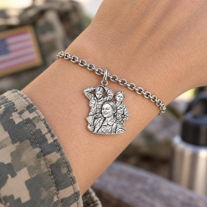 Brave Service Sisters Charm Bracelet Set – worn / in use