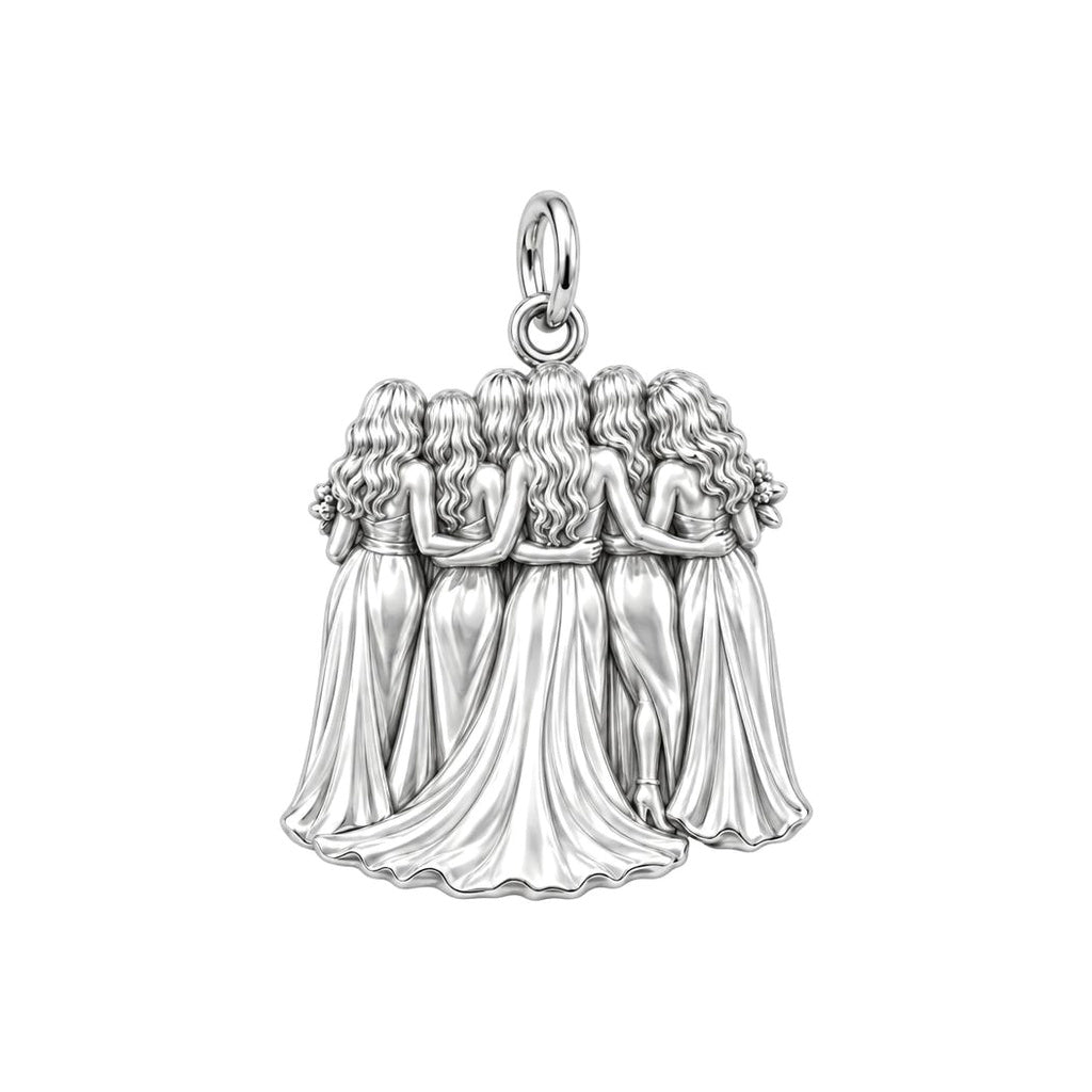 Bridal Party Portrait Charm Bracelet – Personalized Bride Gift – back of the charm, engraving area