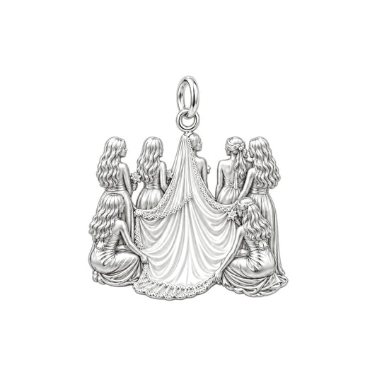 Bridal Party Veil Charm Bracelet – Personalized Bride Gift – back of the charm, engraving area
