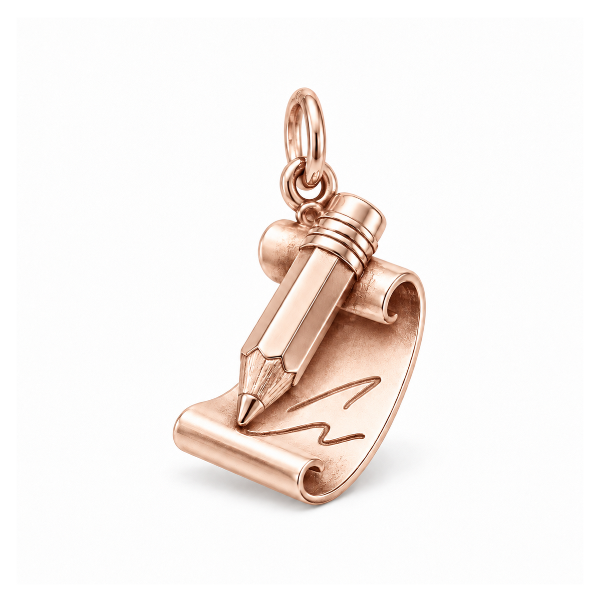 Bright Idea Pencil Charm — Rose Gold | charm-topics-remaining-444-2026-09-14 | topic-263